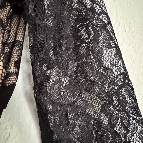 Adrianna Papell L41315 Women's Black Lace Bodice Banded Sheath Dress Size 4P - Picture 7 of 15